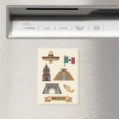 レトロ・トラベル・メキシコの象徴 マグネット (インサイチュ (食洗機))
