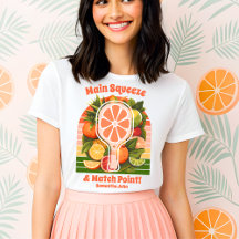 レトロ トロピカル シトラス ピックルボール ブライダルシャワー