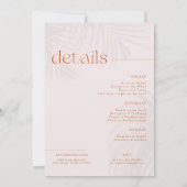 レトロ トロピカル パームズ | バチェロレッテ ウィークエンド 招待状 (裏面)