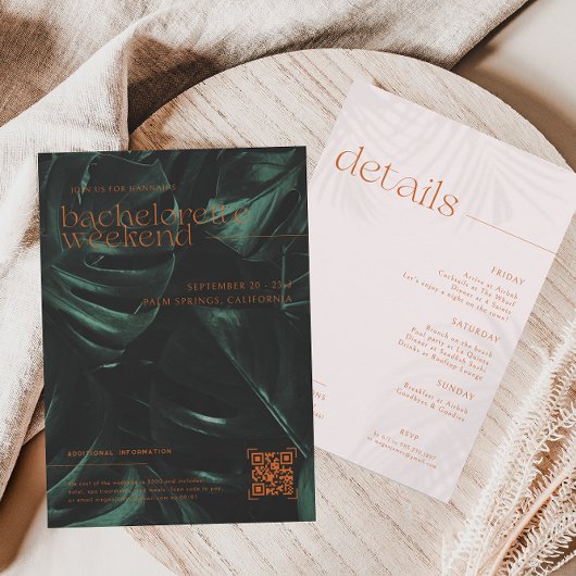 レトロ トロピカル パームズ | バチェロレッテ ウィークエンド 招待状