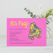レトロ、トータル80年代のローラースケート誕生パーティー 招待状 (スタンド正面)