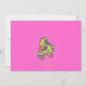 レトロ、トータル80年代のローラースケート誕生パーティー 招待状 (裏面)