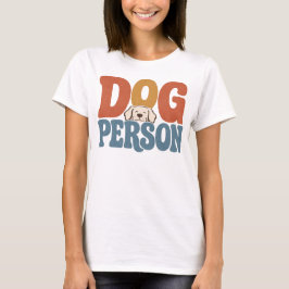 レトロ ドッグパーソン タイポグラフィー 犬好き Tシャツ
