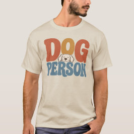 レトロ ドッグパーソン タイポグラフィ 犬好き Tシャツ
