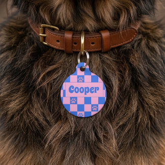 レトロ ドーパミン ピンク ブルー 個別 ペット ID タグ