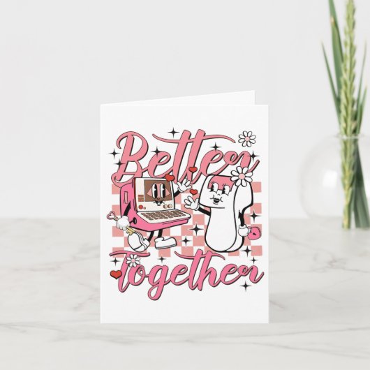 レトロ ナース バレンタイン 超音波技師 ソノグラファー カード (正面)