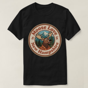 レトロ ニューハンプシャー バッジ - ムースと山 Tシャツ