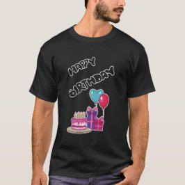 レトロ ネオン バブル テキスト ハッピーバースデー Tシャツ