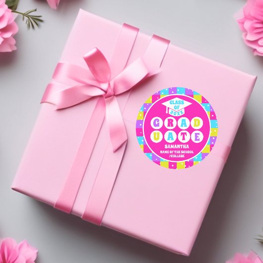 レトロ ネオン 卒業パーティー ラウンドシール