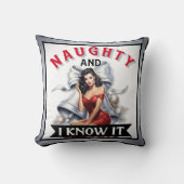 レトロ・ノーティーなクリスマス・ピンアップよ クッション (正面)