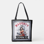 レトロ・ノーティーなクリスマス・ピンアップよ トートバッグ (裏面)