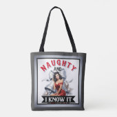 レトロ・ノーティーなクリスマス・ピンアップよ トートバッグ (裏面)