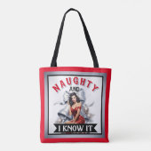 レトロ・ノーティーなクリスマス・ピンアップよ トートバッグ (裏面)