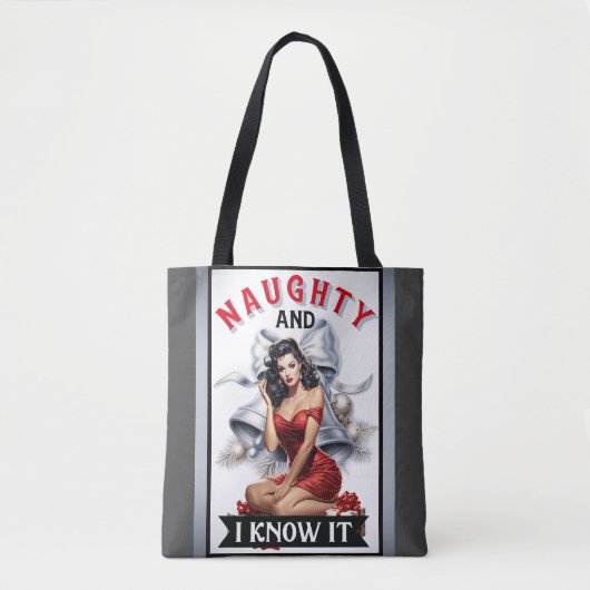 レトロ・ノーティーなクリスマス・ピンアップよ トートバッグ (正面)