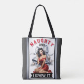 レトロ・ノーティーなクリスマス・ピンアップよ トートバッグ (裏面)