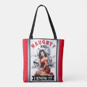 レトロ・ノーティーなクリスマス・ピンアップよ トートバッグ (裏面)