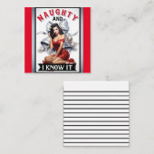 レトロ・ノーティーなクリスマス・ピンアップよ ノートカード (正面/裏面)