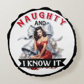 レトロ・ノーティーなクリスマス・ピンアップよ ラウンドクッション (裏面)