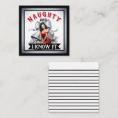 レトロ・ノーティーなクリスマス・ピンアップよ、私だって知ってるわ ノートカード (正面/裏面)