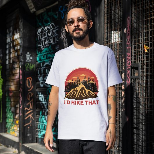 レトロ「ハイキングしたい」スウェットシャツ – 山 Tシャツ