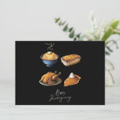 レトロ ハッピー サンクスギビング オータム パンプキン パイ シーズンカード (スタンド正面)