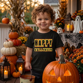 レトロ ハッピー ハロウィン スプーキー シーズン トドラーTシャツ
