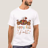 レトロ ハッピー フォール Y'all - 秋 Tシャツ (正面)
