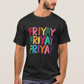 レトロ ハッピー フリー デー 先生 生徒 嬉しい金曜日 Tシャツ