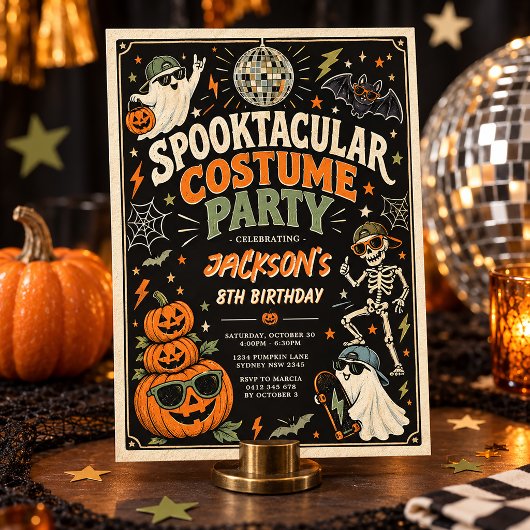 レトロ・ハロウィンパーティー 招待状