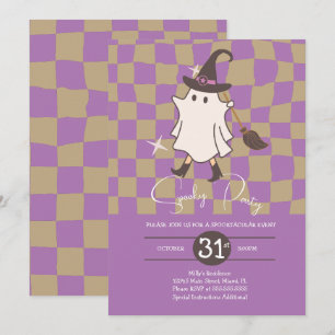 レトロ ハロウィン おばけ スプーキー バースデーパーティー 招待状