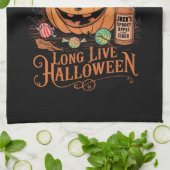 レトロ ハロウィン お化けの季節 長寿の秋 キッチンタオル (折り畳み)