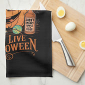 レトロ ハロウィン お化けの季節 長寿の秋 キッチンタオル (四つ折り)