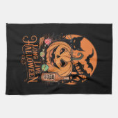 レトロ ハロウィン お化けの季節 長寿の秋 キッチンタオル (横)