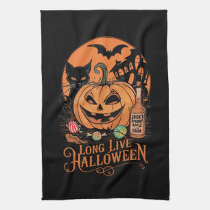 レトロ ハロウィン お化けの季節 長寿の秋 キッチンタオル
