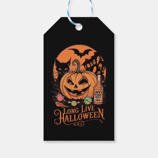 レトロ ハロウィン お化けの季節 長寿の秋 ギフトタグ (裏面)