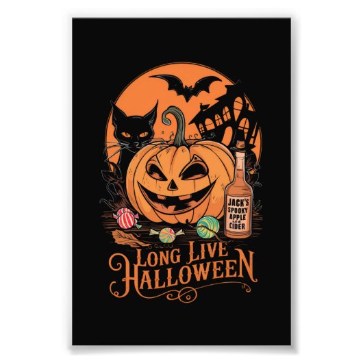 レトロ ハロウィン お化けの季節 長寿の秋 フォトプリント            (正面)