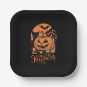 レトロ ハロウィン お化けの季節 長寿の秋 ペーパープレート (正面)
