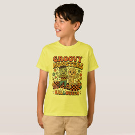 レトロ・ハロウィン キッズTシャツ、グルービー・モンスターズ Tシャツ