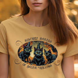 レトロ・ハロウィン+グループ名いたずらブラックキャット トライブレンドTシャツ