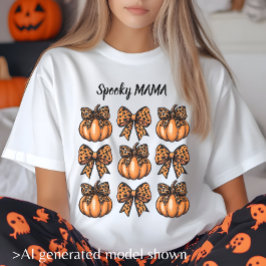 レトロ ハロウィン ヒョウ柄 リボン かぼちゃ コケット トライブレンドTシャツ
