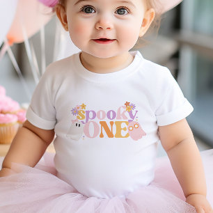 レトロ ハロウィン ファースト バースデー ベビーTシャツ