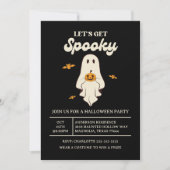 レトロ　ハロウィン　Let's Get Spooky 招待状 (正面)