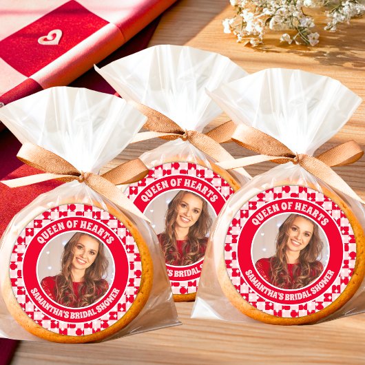 レトロ ハートの女王 ブライダルシャワー フォト ラウンドシール