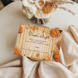 レトロ バスケットボール ベイビー シャワー ディッパー ラッフル エンクロージャーカード