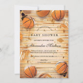 レトロ バスケットボール ベイビー シャワー 招待状 (正面)