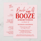 レトロ バック・アンド・ブーズ バチェロレッテ パーティー 赤とピンク 招待状 (正面/裏面)