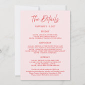 レトロ バック・アンド・ブーズ バチェロレッテ レッド ピンク 招待状 (裏面)