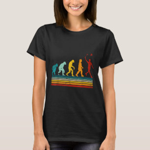 レトロ バドミントン シャトル進化 ダーウィン Tシャツ