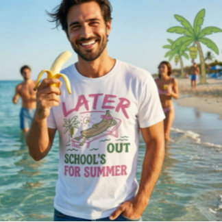 レトロ バナナ 日光浴 夏休みだよ Tシャツ