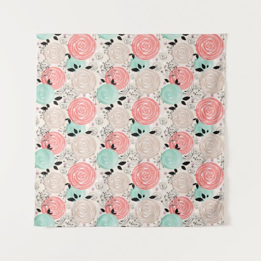 レトロ、バラ タペストリー (正面)